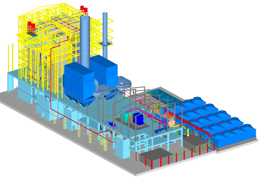 Oltan Köleoğlu 27 MWe biyokütle santralinin 3D modeli